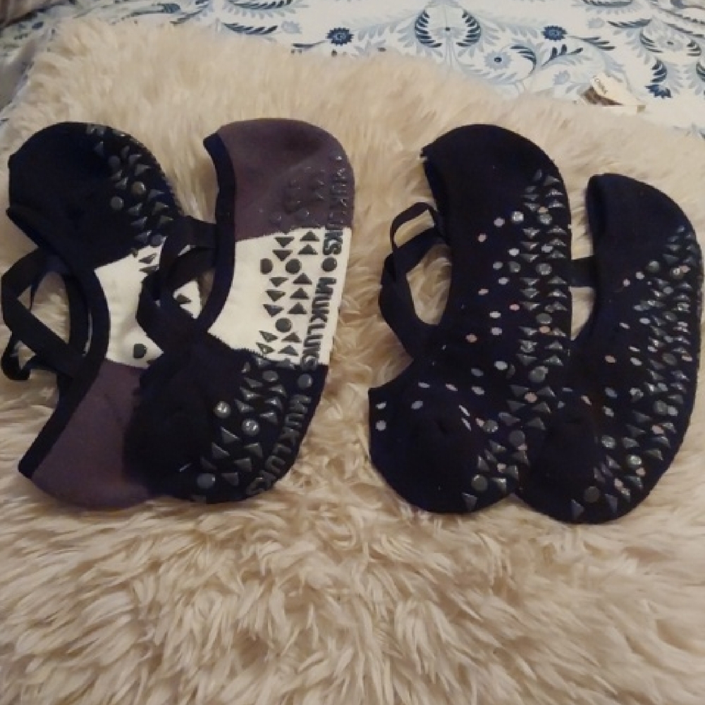 Stylish Black and White Pilates Socks.